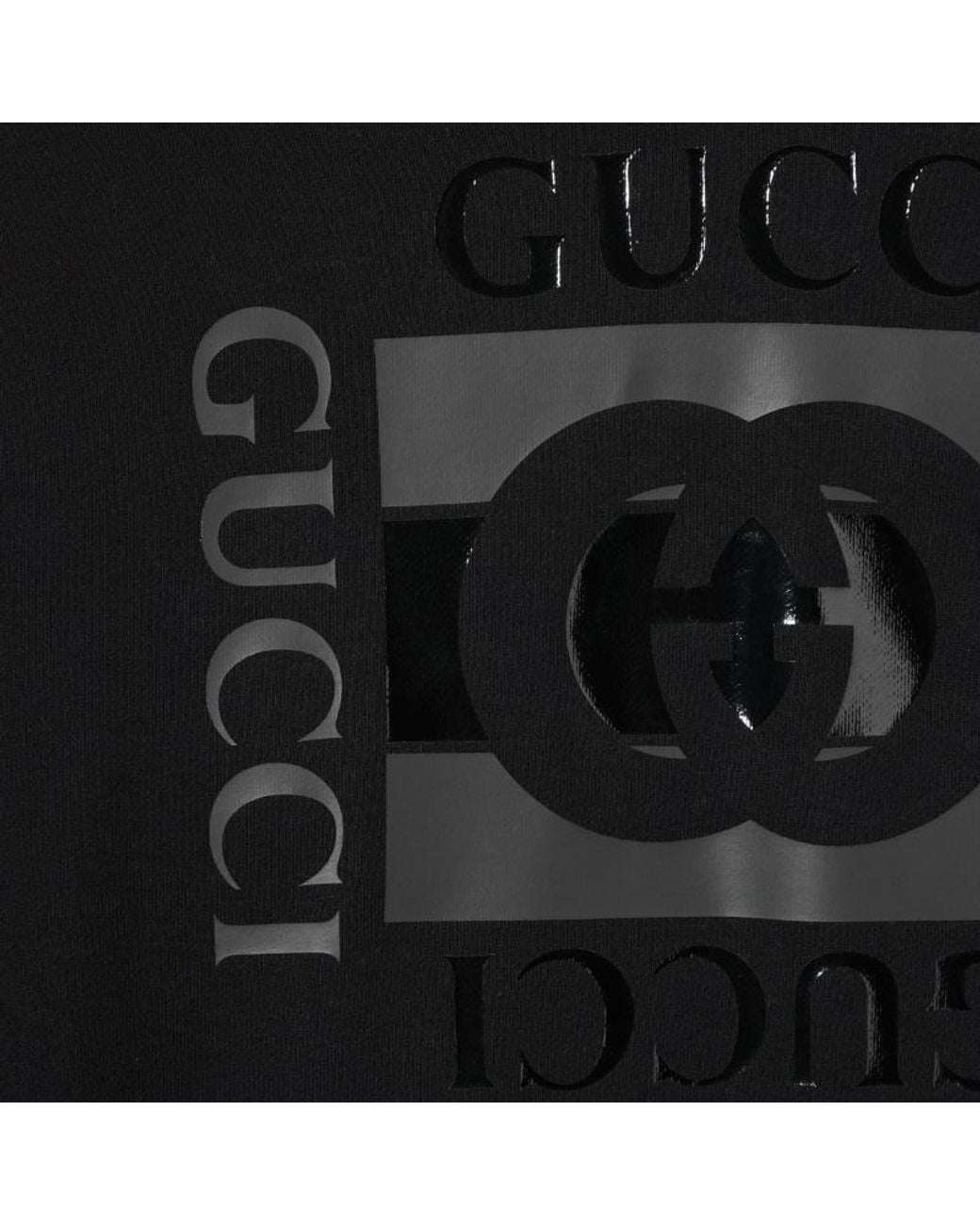 Gucci Black Printed Jersey Hoodie for men
