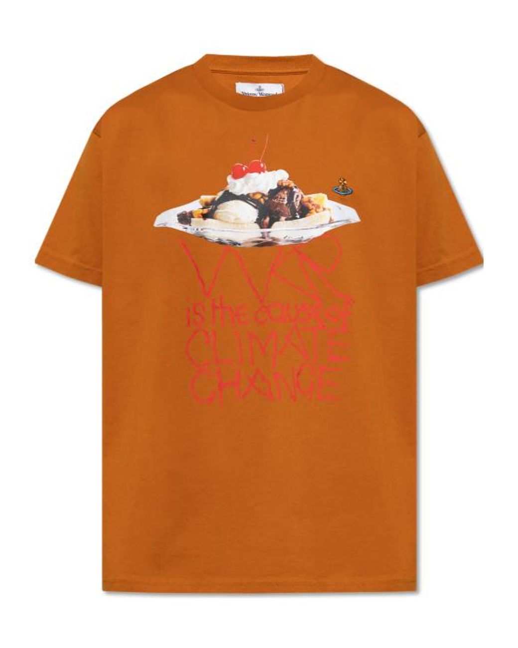 Vivienne Westwood Orange Graphic Printed Crewneck T-Shirt
