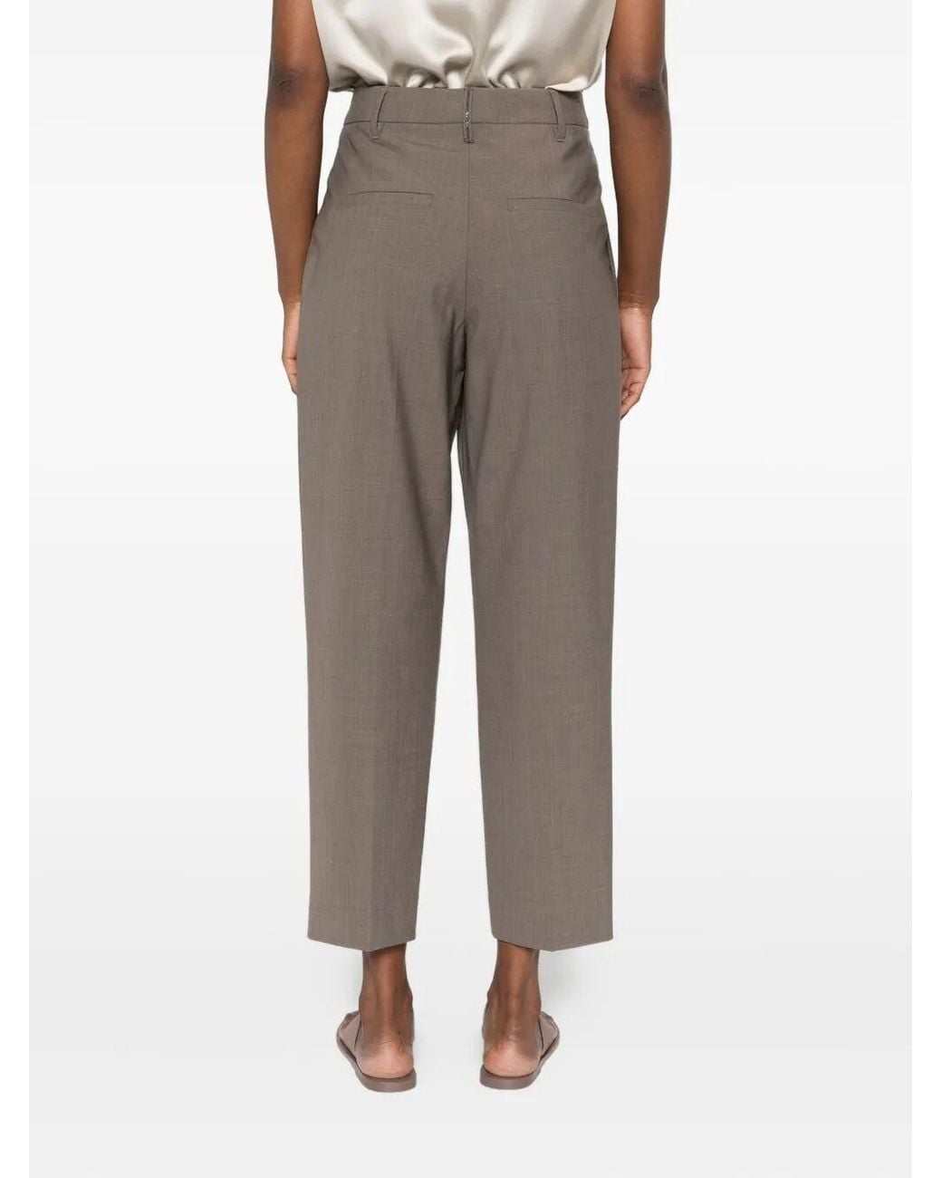 Brunello Cucinelli Gray Straight-Leg Pants
