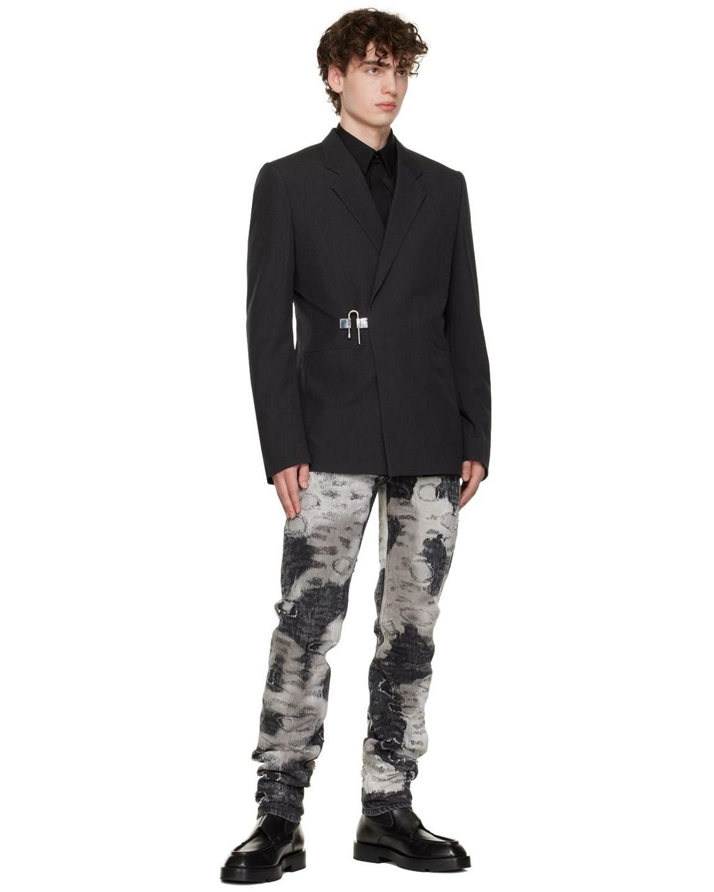Givenchy Gray Distressed Slim-Fit Jeans for men