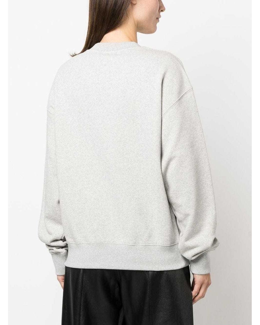 Jil Sander Gray Logo-Patch Straight Hem Sweatshirt