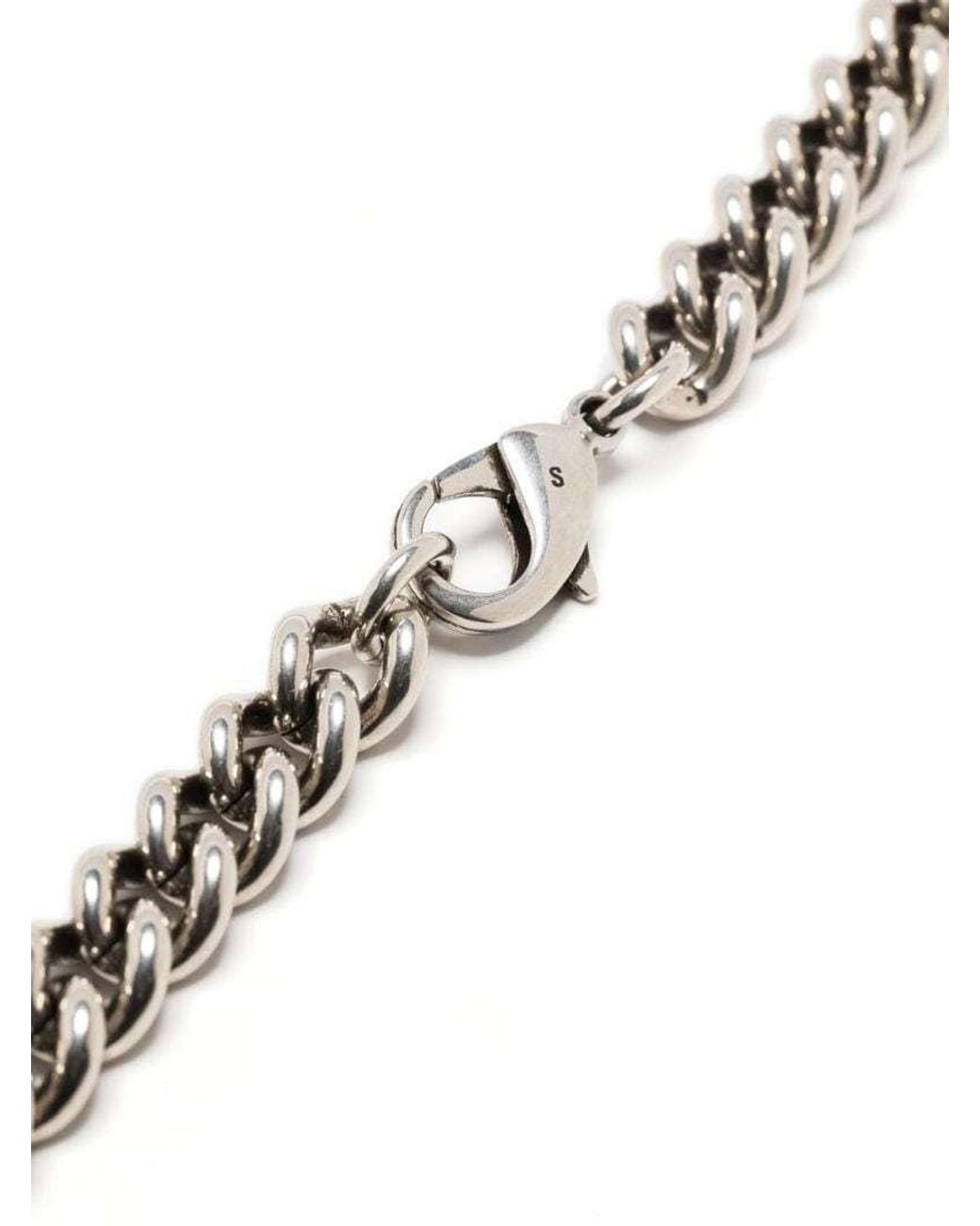 Balenciaga Metallic Bb Logo Plaque Chained Necklace for men