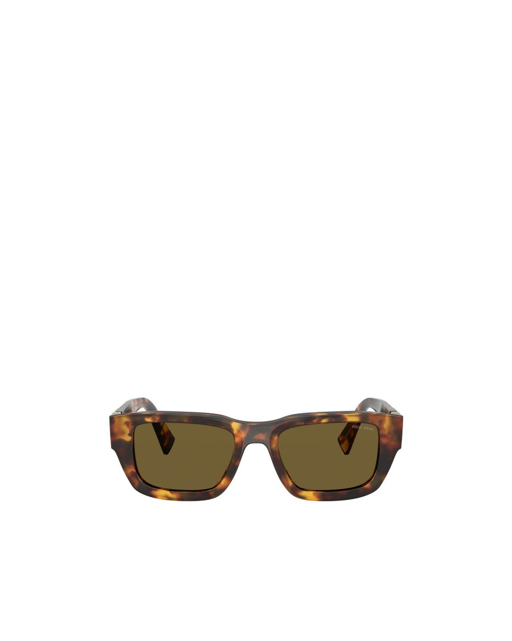 Miu Miu Green Eyewear Rectangle Frame Sunglasses
