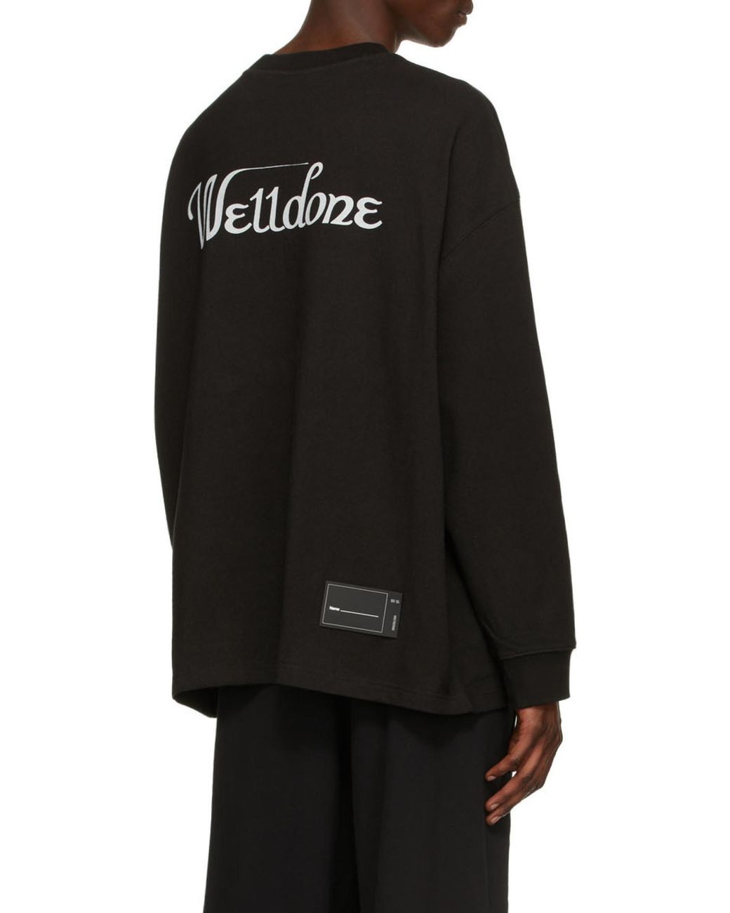 we11done Black Oversized Logo Sweatshirt for men