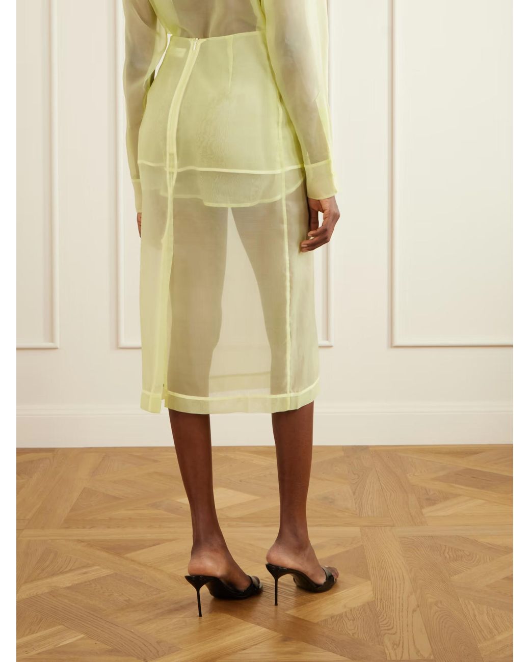 Frankie Shop Peri Tulle Skirt in Yellow | Lyst UK