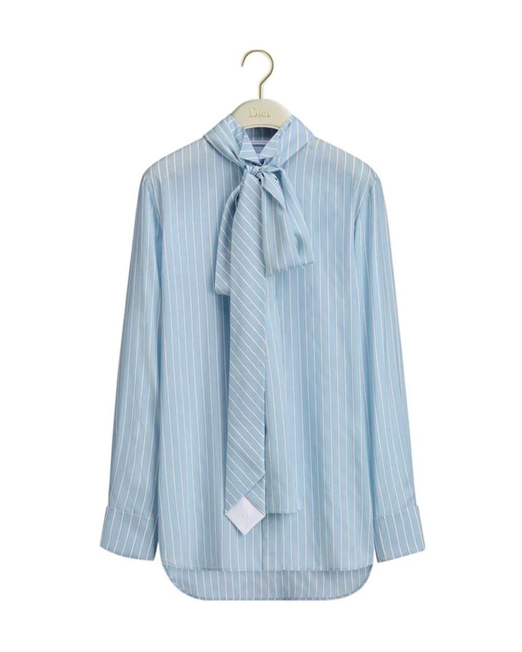 Dior Blue Blouse With Tie-Effect Neckline
