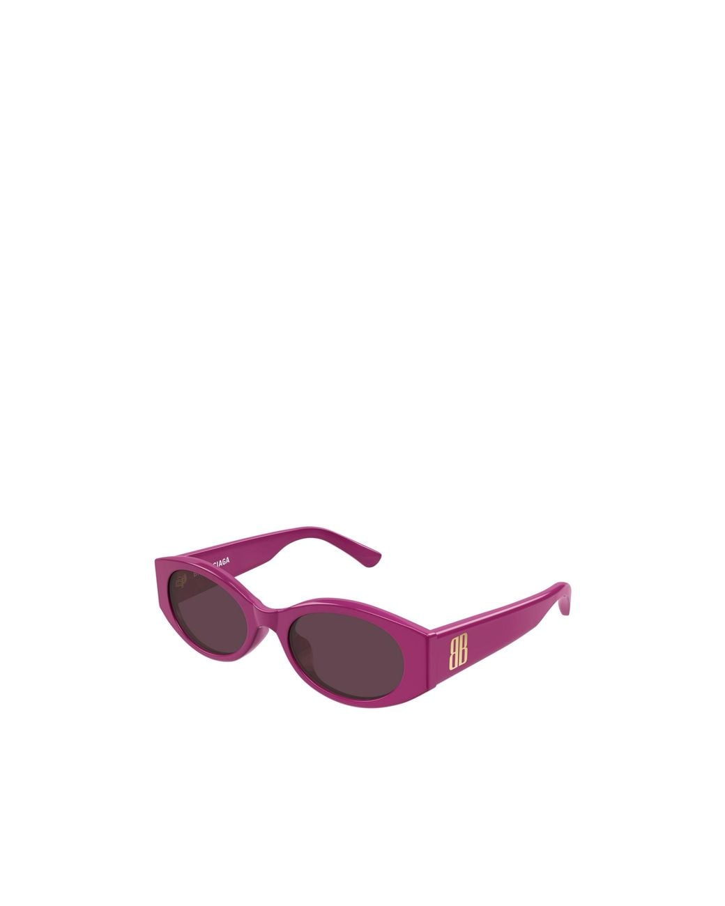 Balenciaga Purple Eyewear Oval Frame Sunglasses