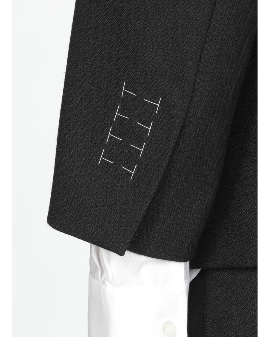 Maison Margiela Black Herringbone Single-Breasted Blazer for men