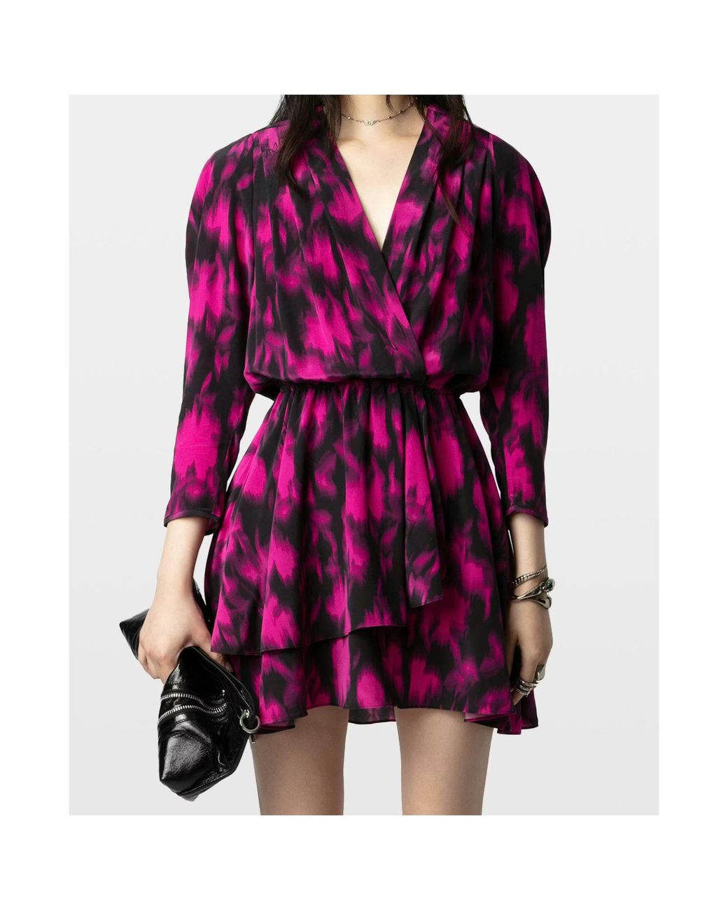 Zadig & Voltaire Purple Rogers Silk Mini Dress