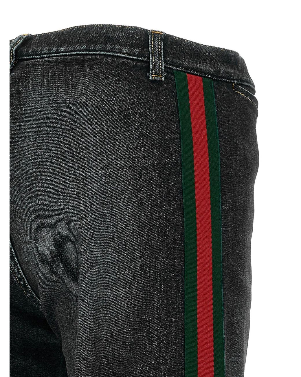Gucci Blue Side Stripe Flared Jeans for men