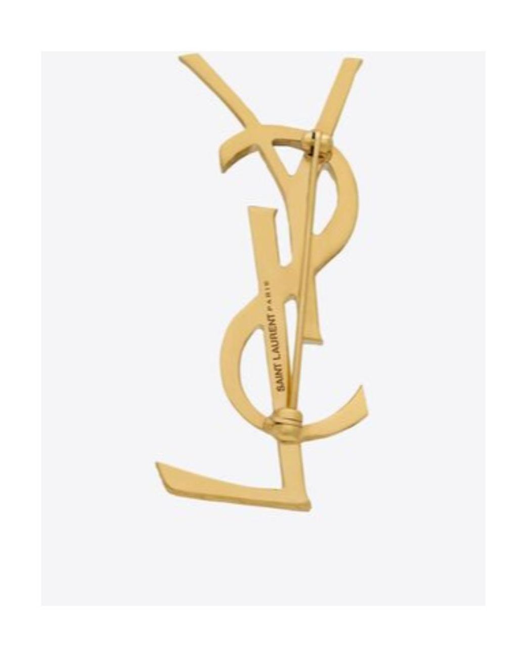 Saint Laurent Metallic Textured-Finish Brooch