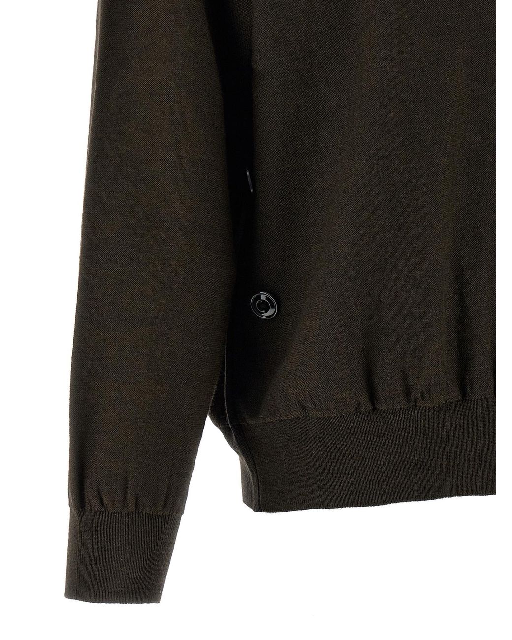 Lemaire Black V-Neck Long Sleeved Cardigan for men
