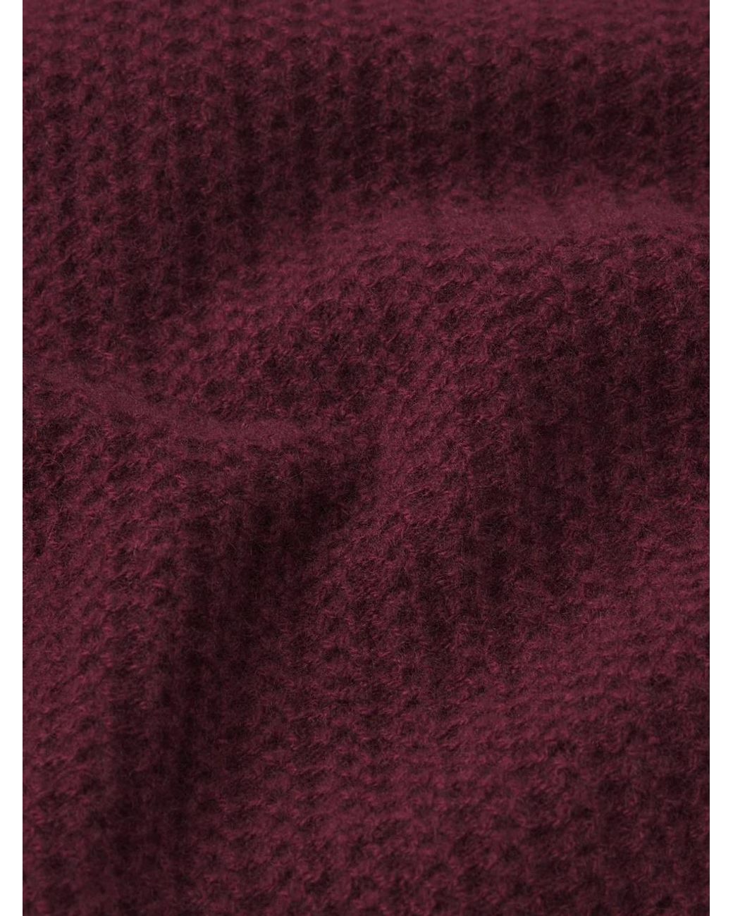 FRAME The Gathered Honeycomb Cashmere Waffle-Knit Sweater