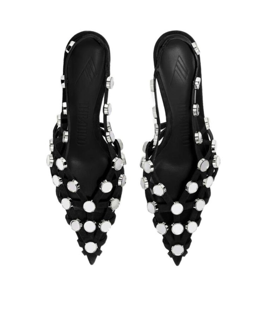 The Attico Black Grid Slingback Shoes
