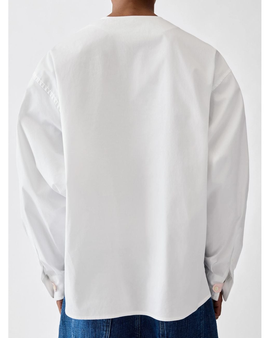 Jacquemus White La Vareuse Losange Popover Shirt for men