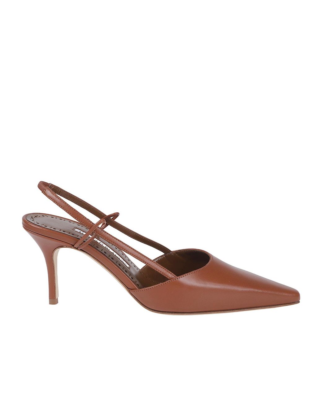 Manolo Blahnik Brown Open-Back High Heels