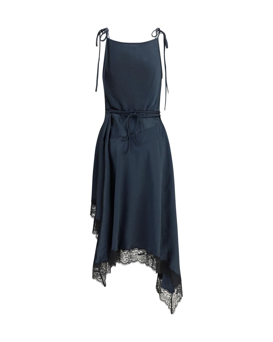Acne Blue Satin Lace Dress