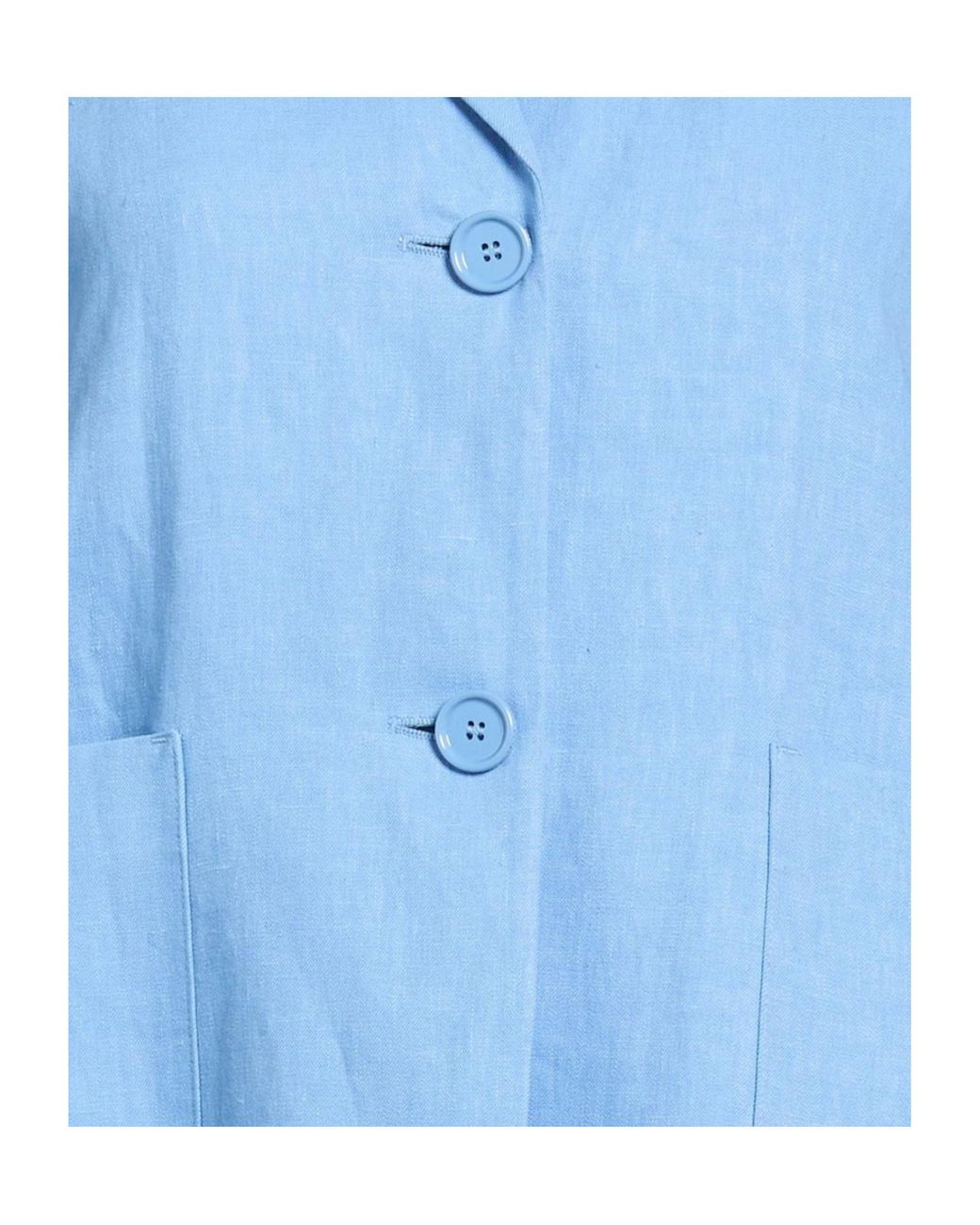 Max Mara Blue Minimalist Single-Breasted Blazer