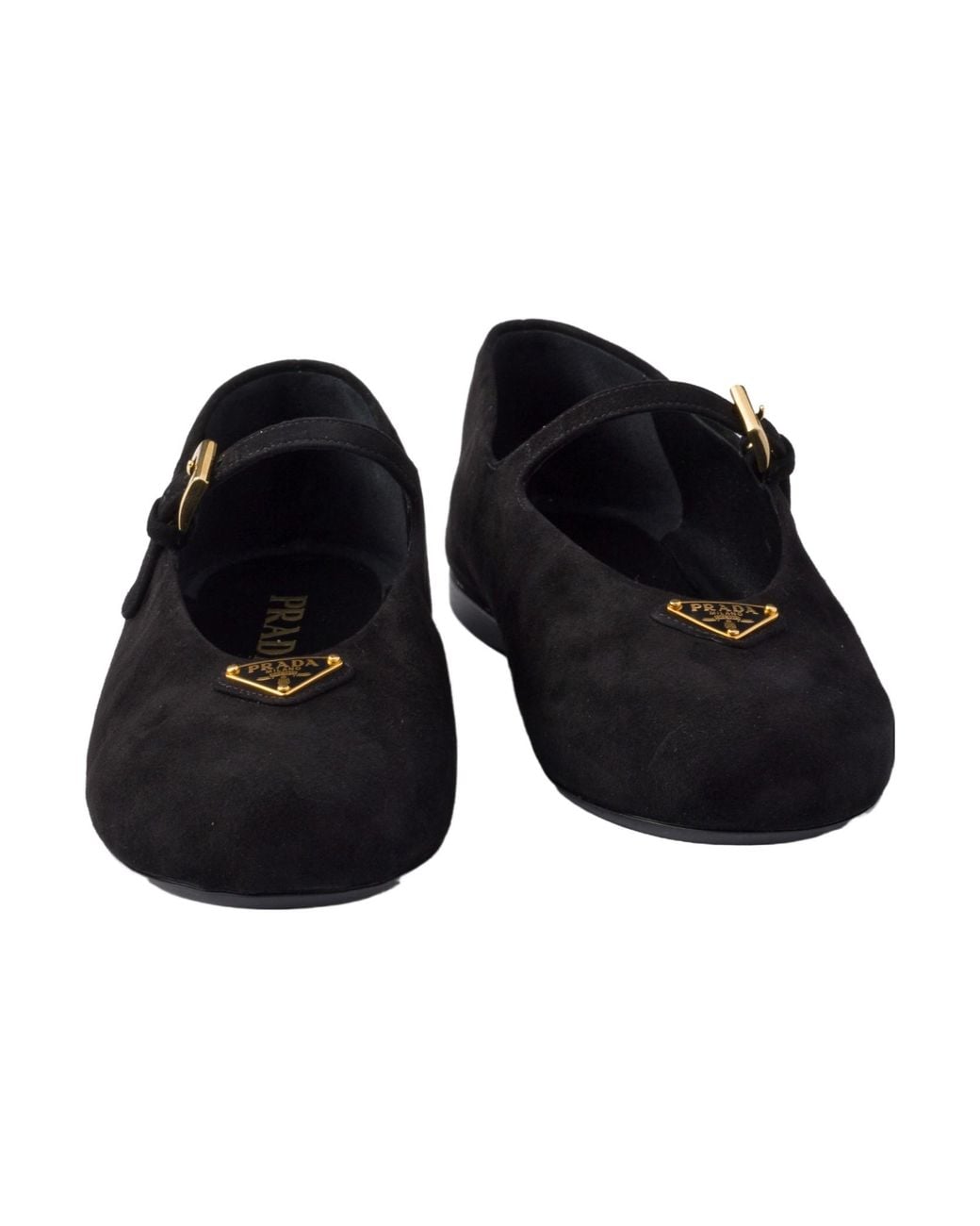 Prada Black Suede Ballerinas
