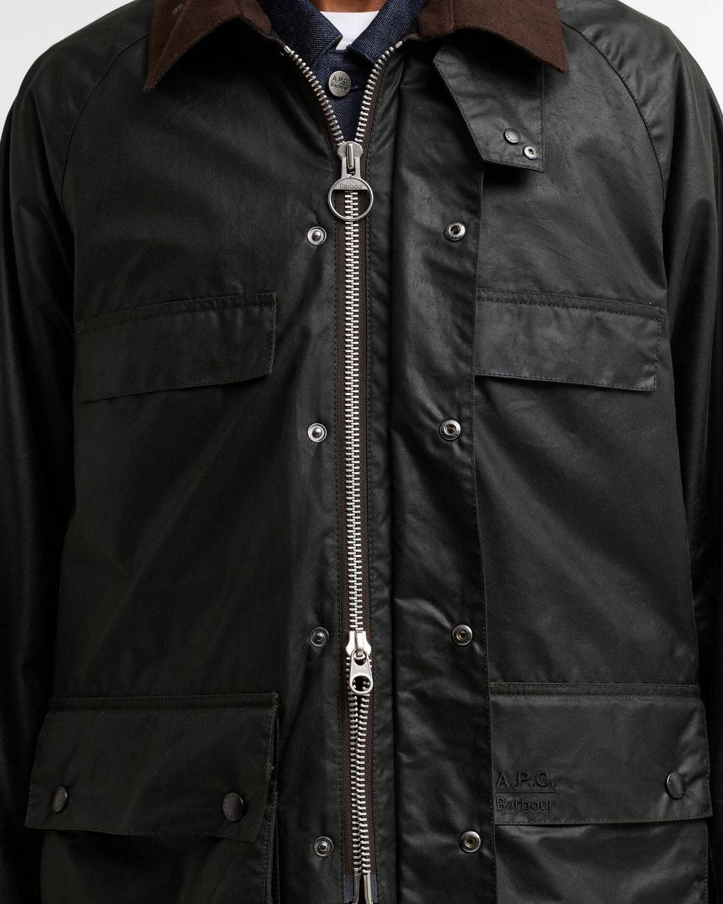 Barbour Black X A.P.C. Sugarlump Bedale Long Waxed Jacket for men