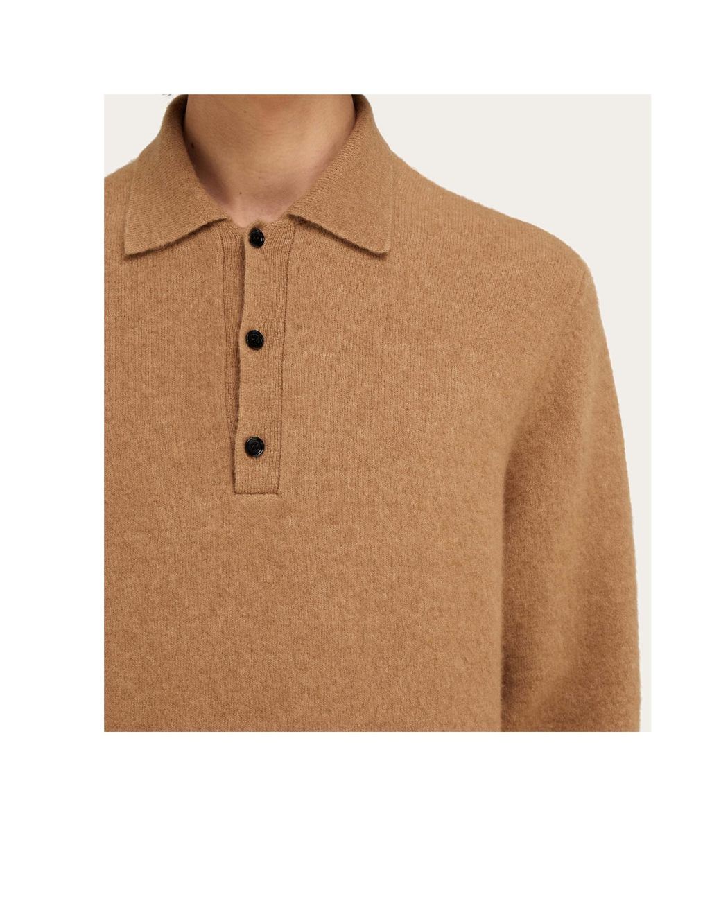 Ferragamo Brown Ferragamo Button Detailed Knitted Polo Shirt for men
