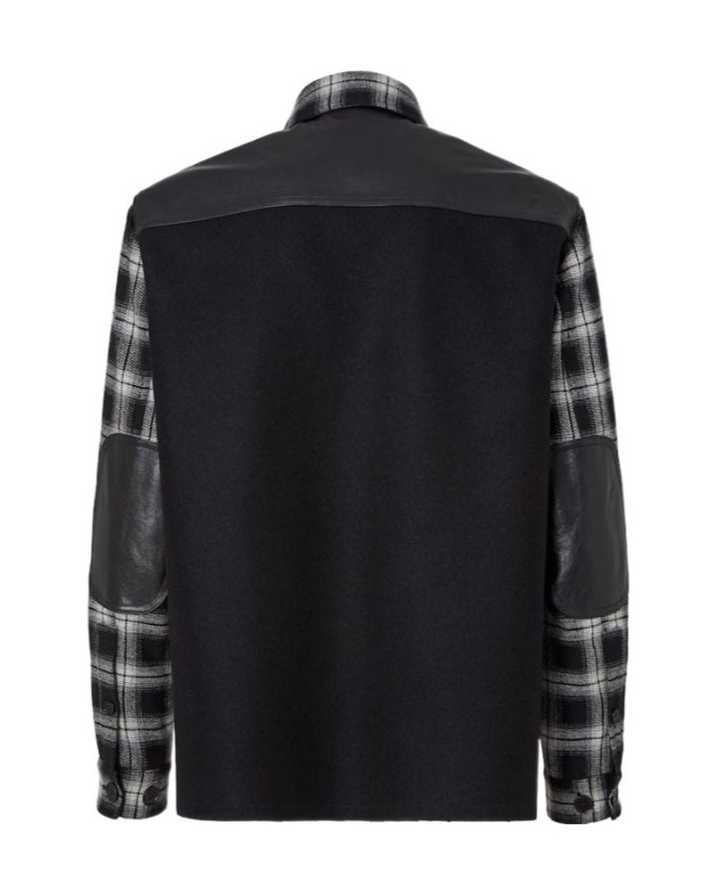 Fendi Gray Check Wool And Wool Felt Jacket for men