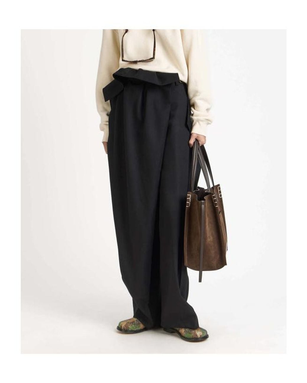J.W. Anderson Black Jw Anderson Fold Over Trousers