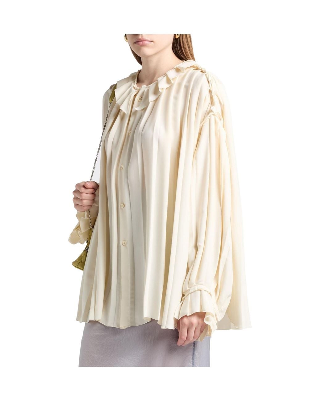 MM6 by Maison Margiela White Loose-Fitting Long-Sleeved Top