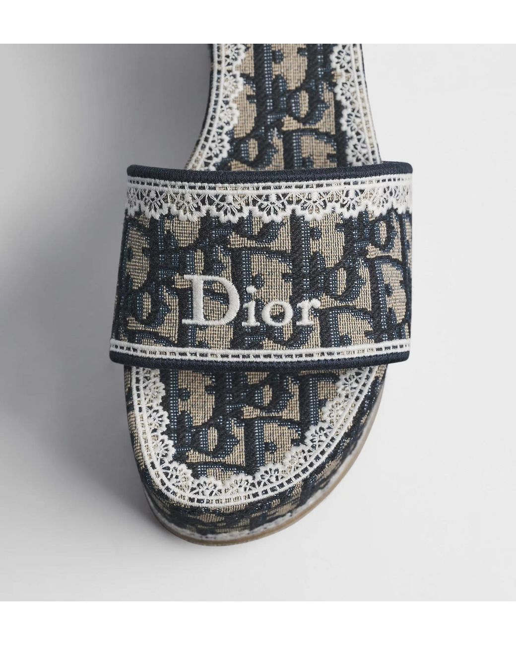 Dior Black Dentelle Wedge Sandal