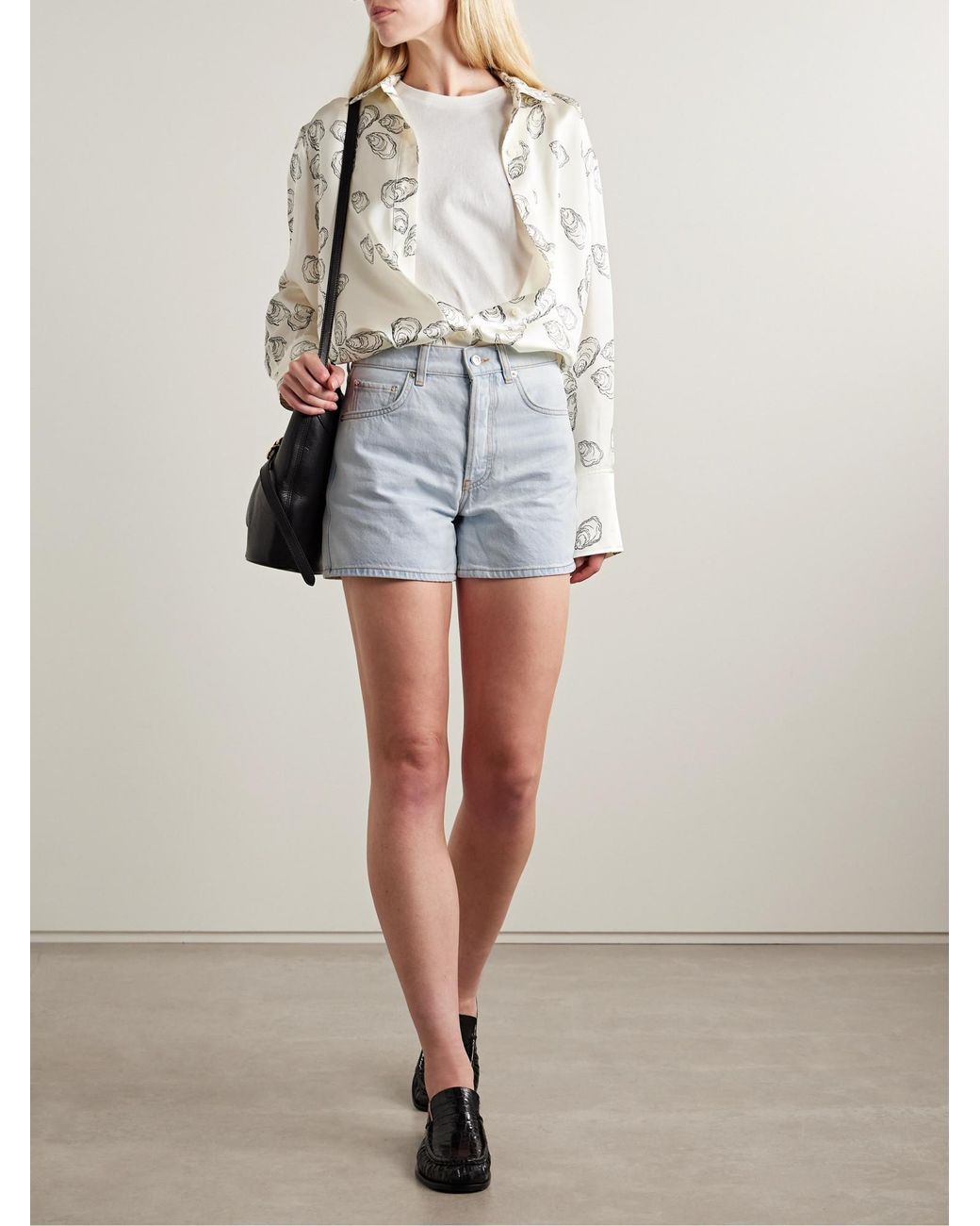Anine Bing Blue Dalton Organic Denim Shorts