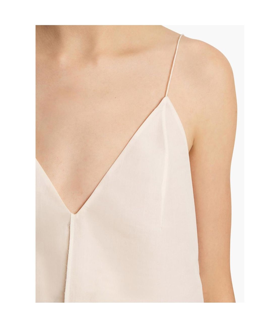 Khaite White Talsie V-Neck Top