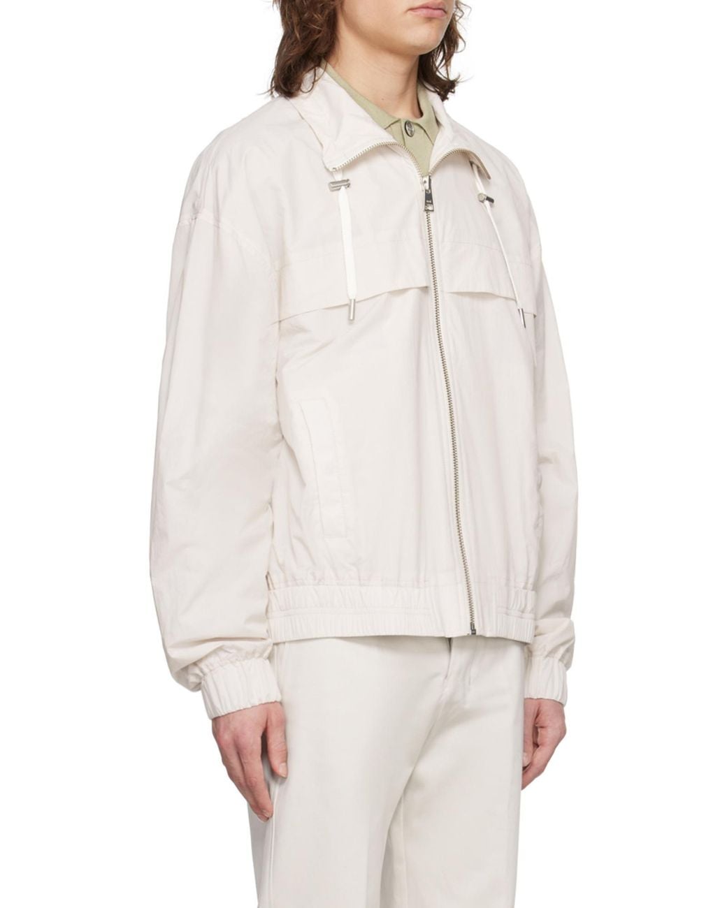 AMI Natural Zip-Up Lightweight Jacket for men