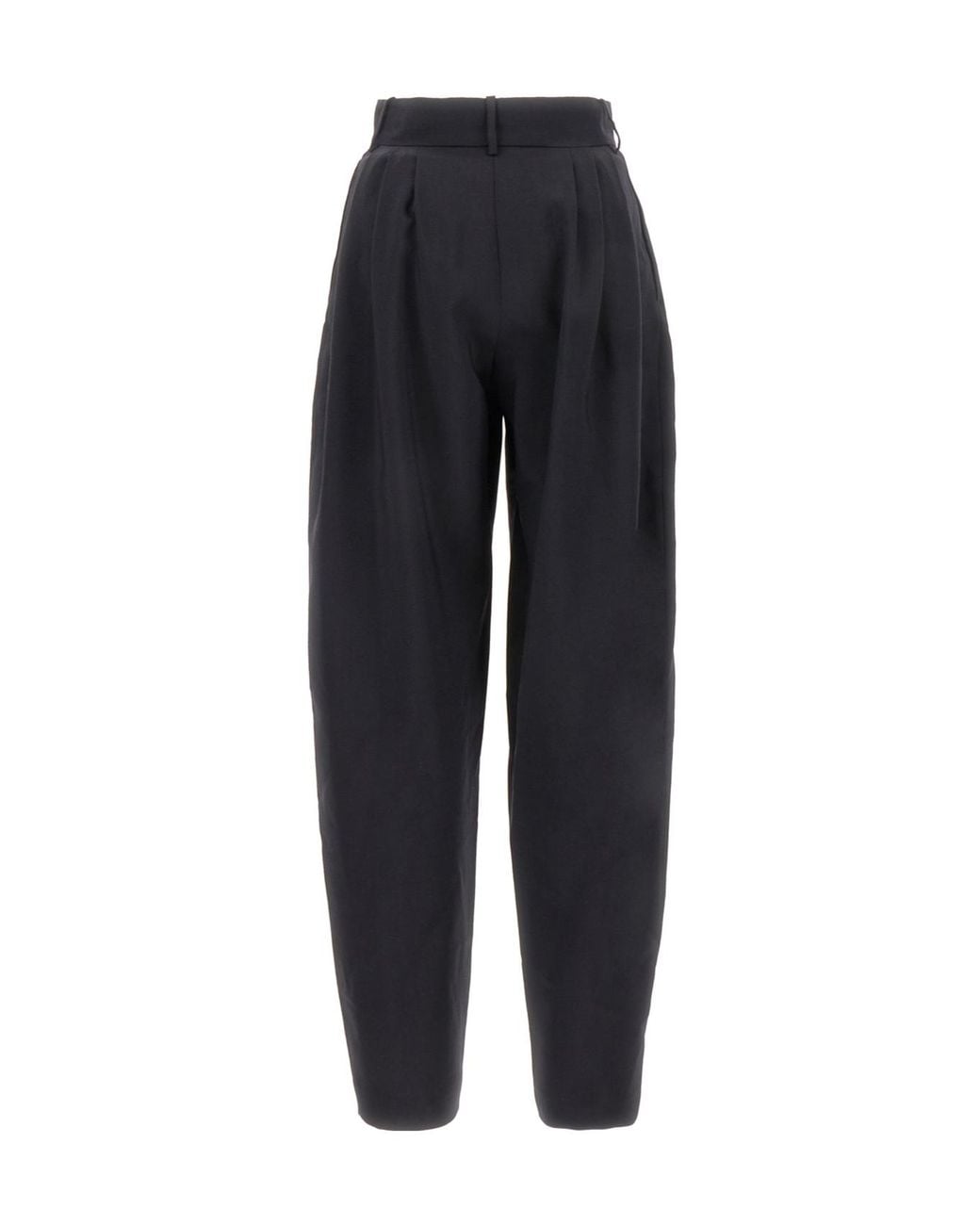 Quira Blue Pleated High-Waist Pants
