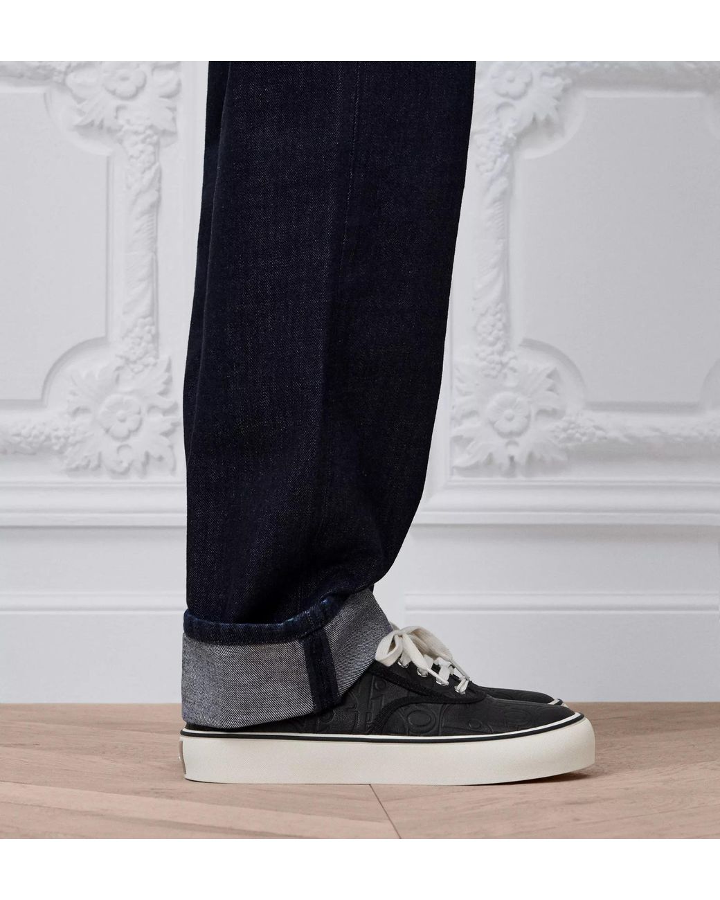 Dior Black Homme Saltwind Embossed Low-Top Sneakers for men