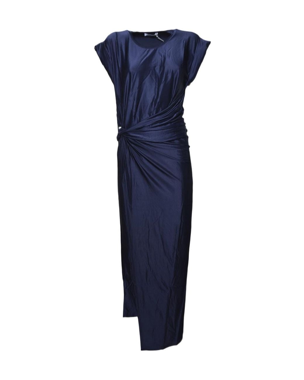 Rabanne Blue Draped Midi Dress
