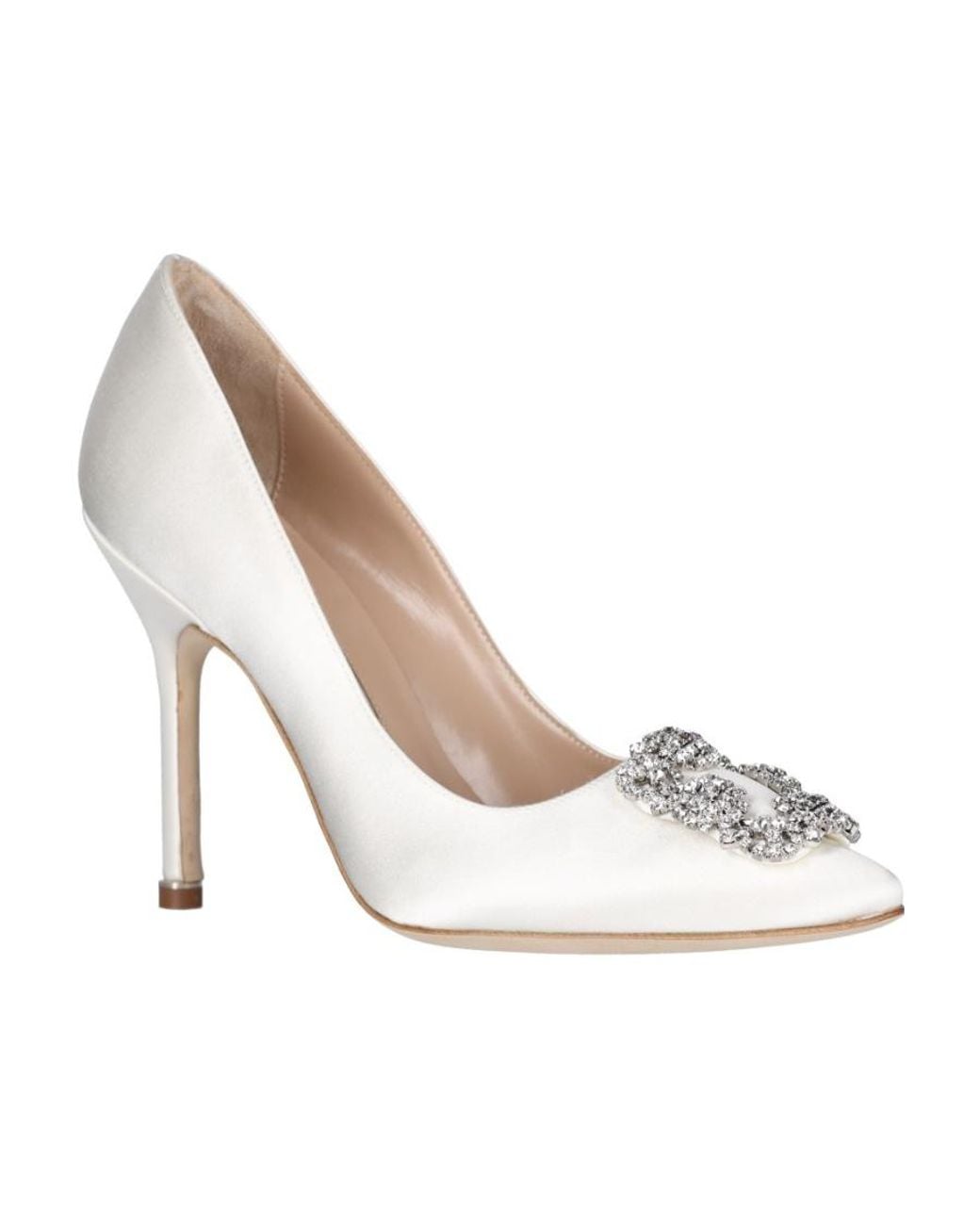 Manolo Blahnik Metallic Hangisi Satin Pumps