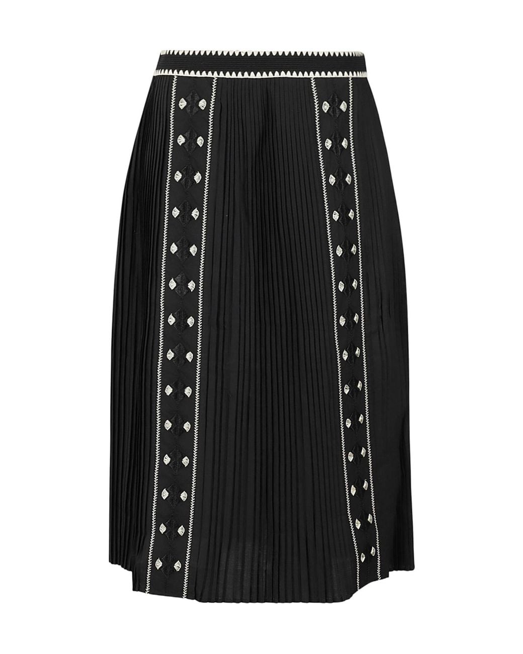 Ulla Johnson Black Pleated Midi Skirt