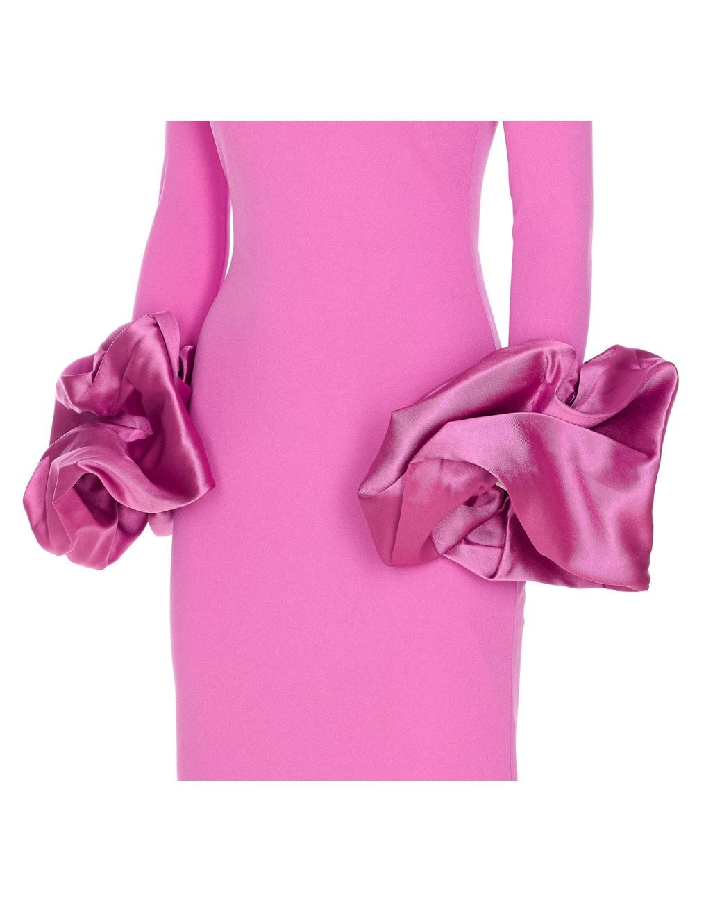Solace London Pink London Ruffled Sleeve Long Dress