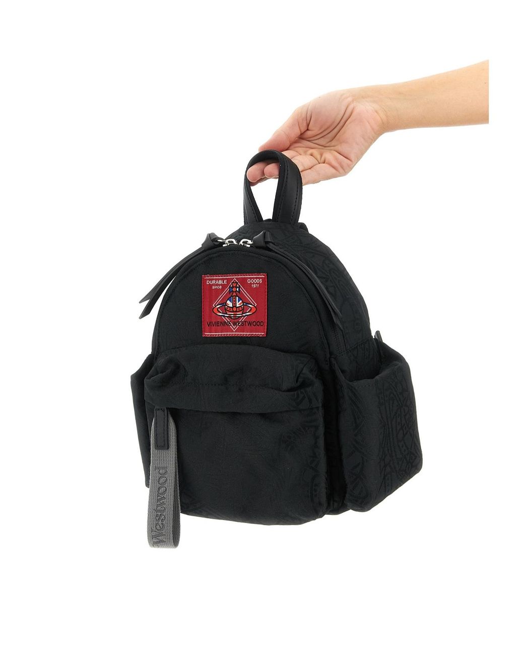 Vivienne Westwood Black Small George Monogram-Jacquard Backpack