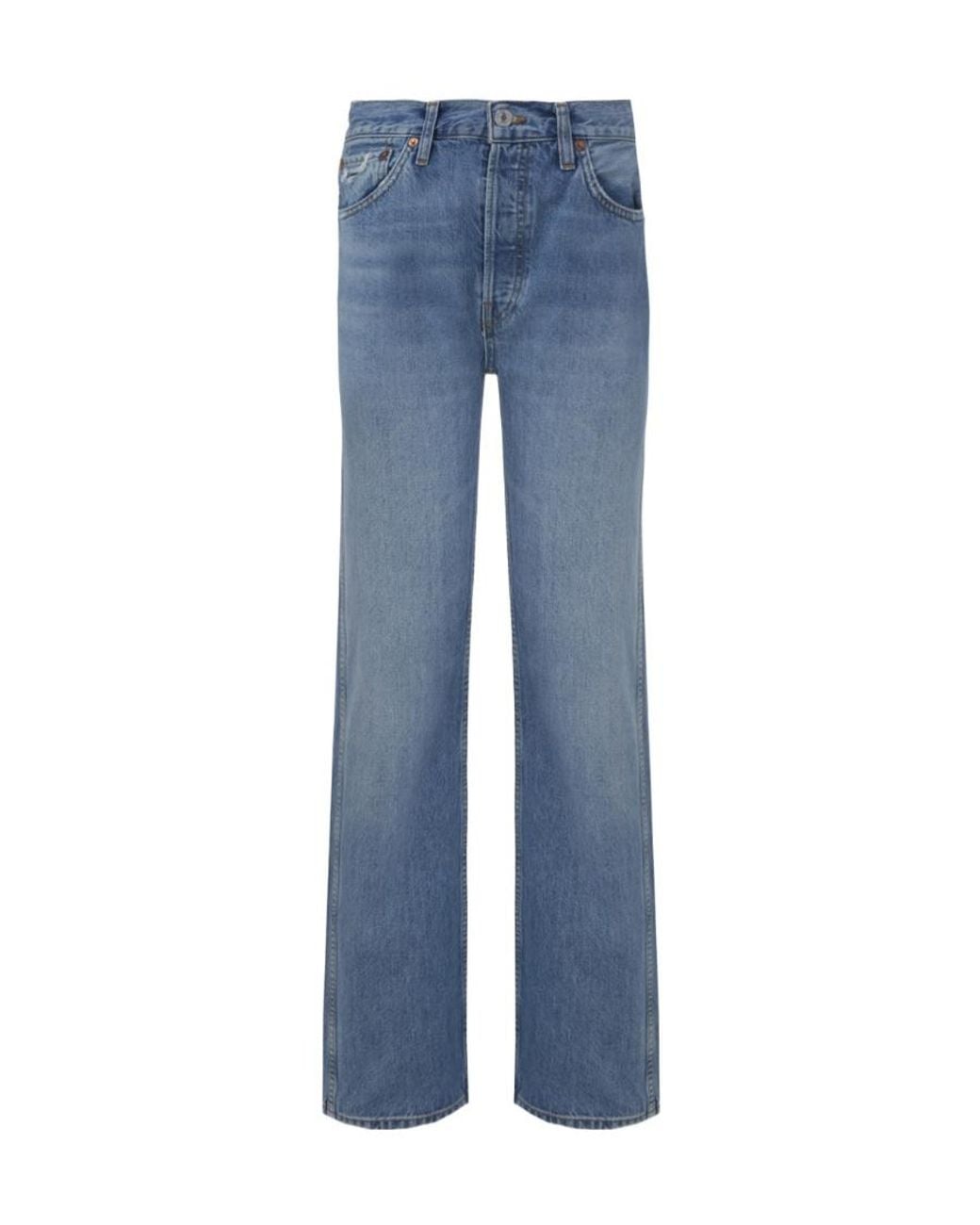 Re/done Blue Classic High-Rise Straight Jeans
