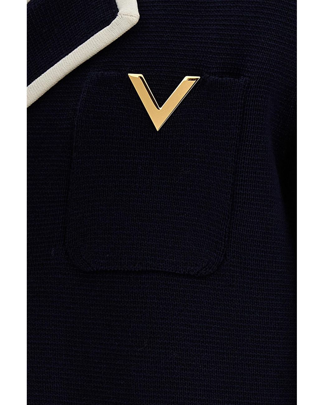 Valentino Blue Vgold Double-Breasted Straight Hem Jacket for men