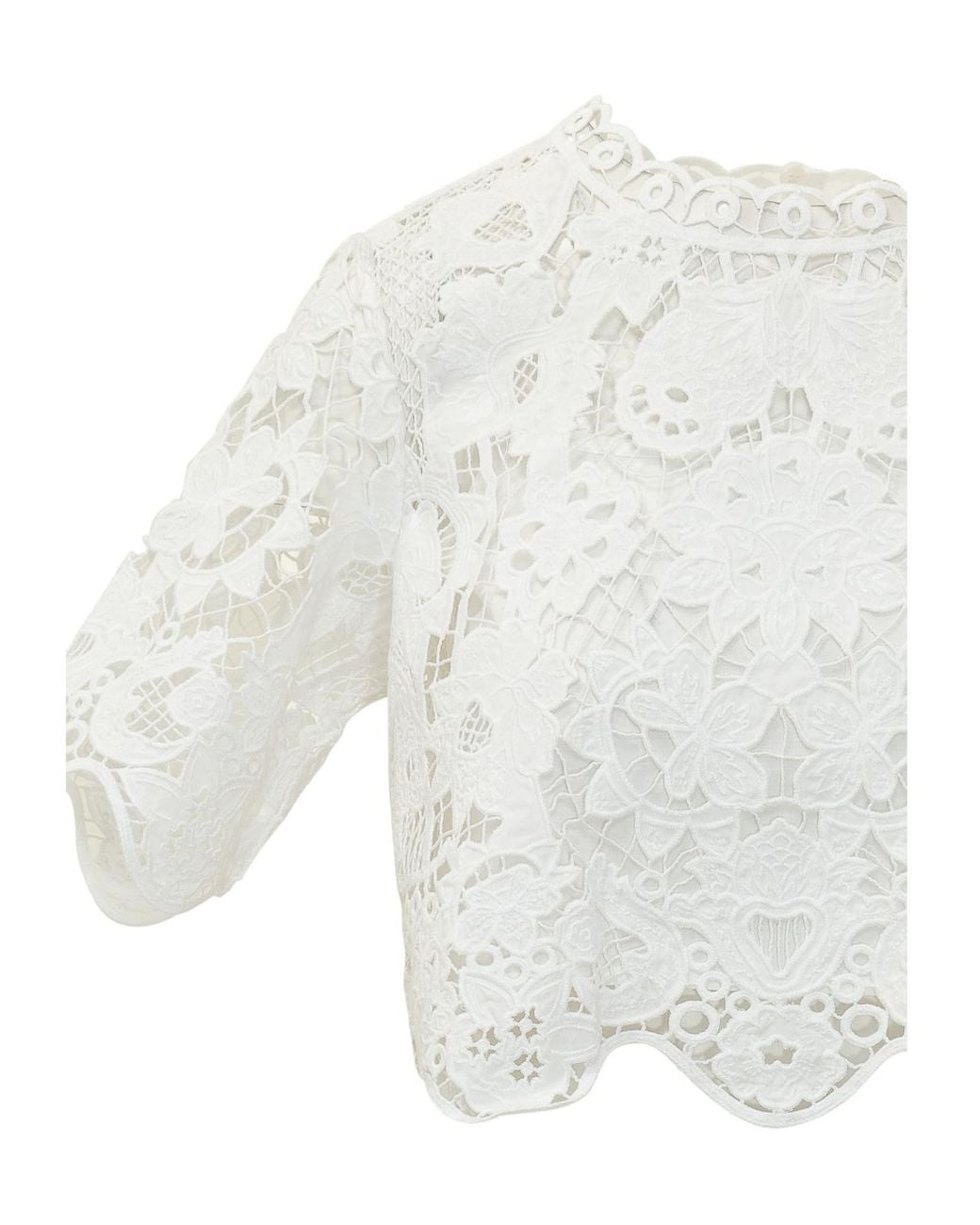MICHAEL Michael Kors White Lace Cropped T-Shirt