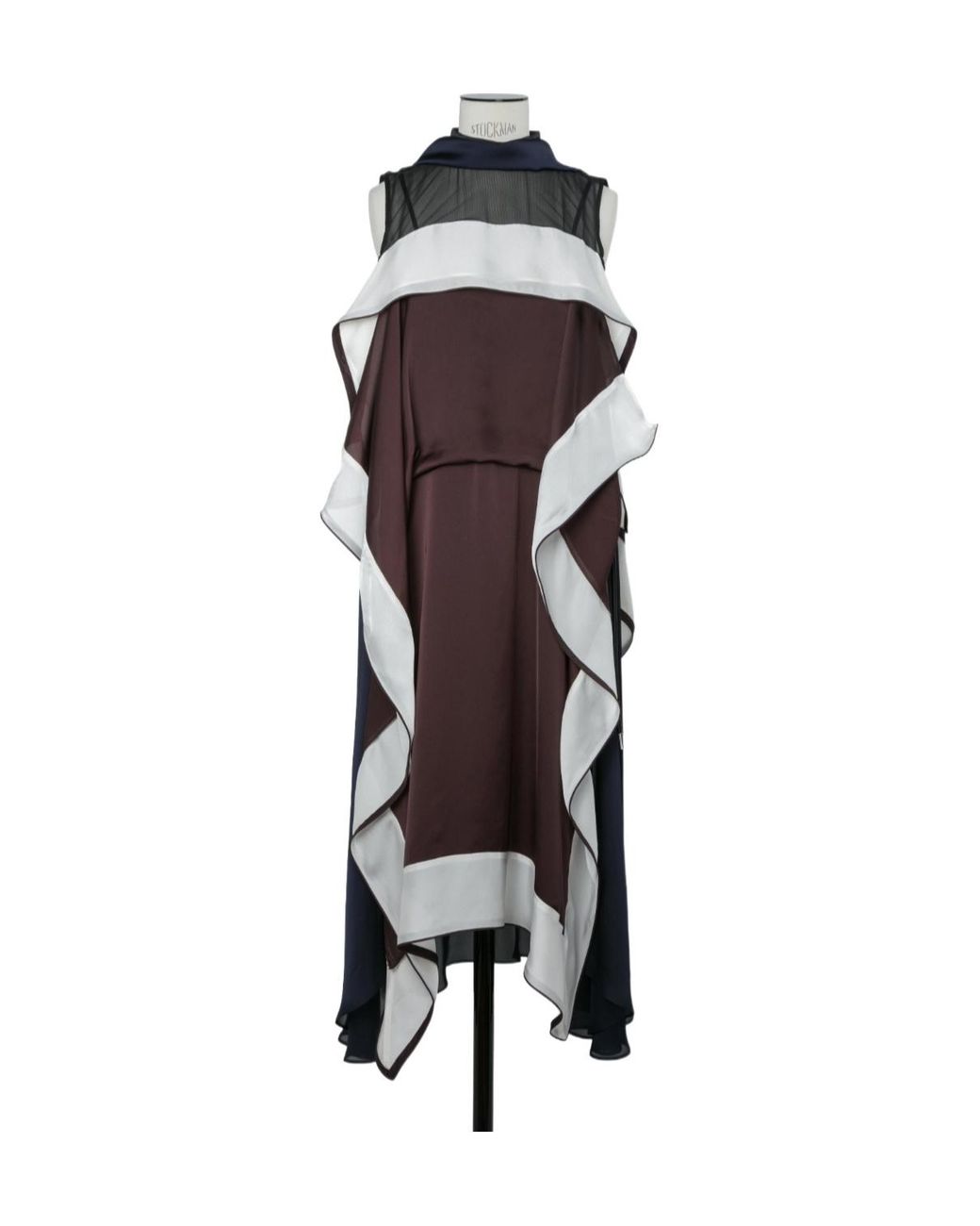 Sacai Multicolor Satin X Chiffon Dress