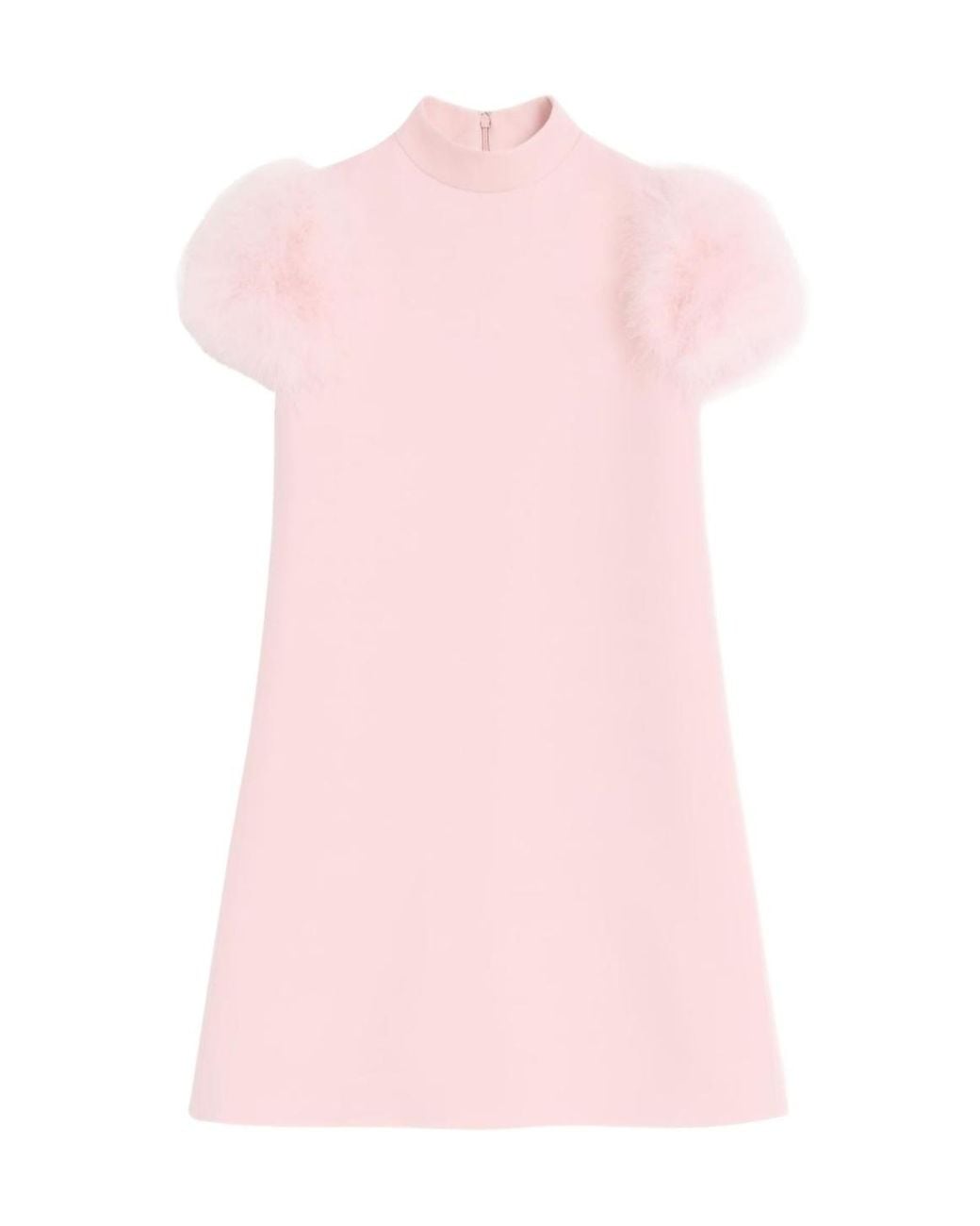 Valentino Pink Crepe Couture Feather Mini Dress