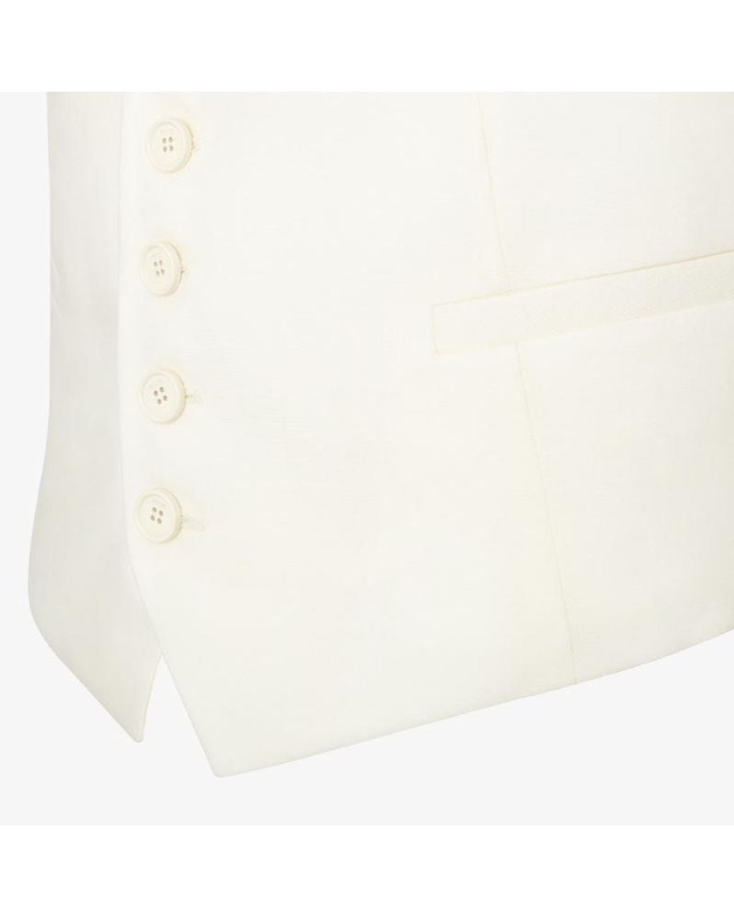 Fendi White Ivory Kid Mohair Waistcoat for men