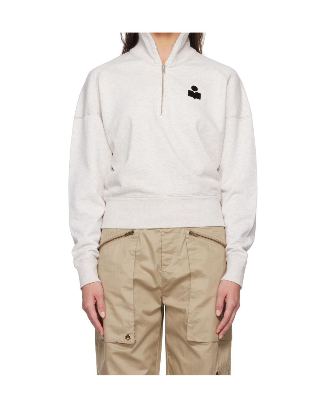 Isabel Marant Purple Isabel Marant Étoile Ross Logo-Flocked Zip-Up Sweatshirt