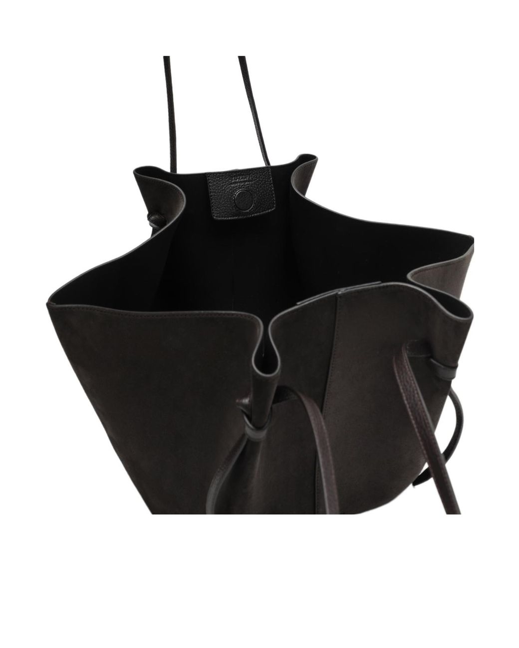 Yuzefi Black Large Mochi Leather Tote Bag