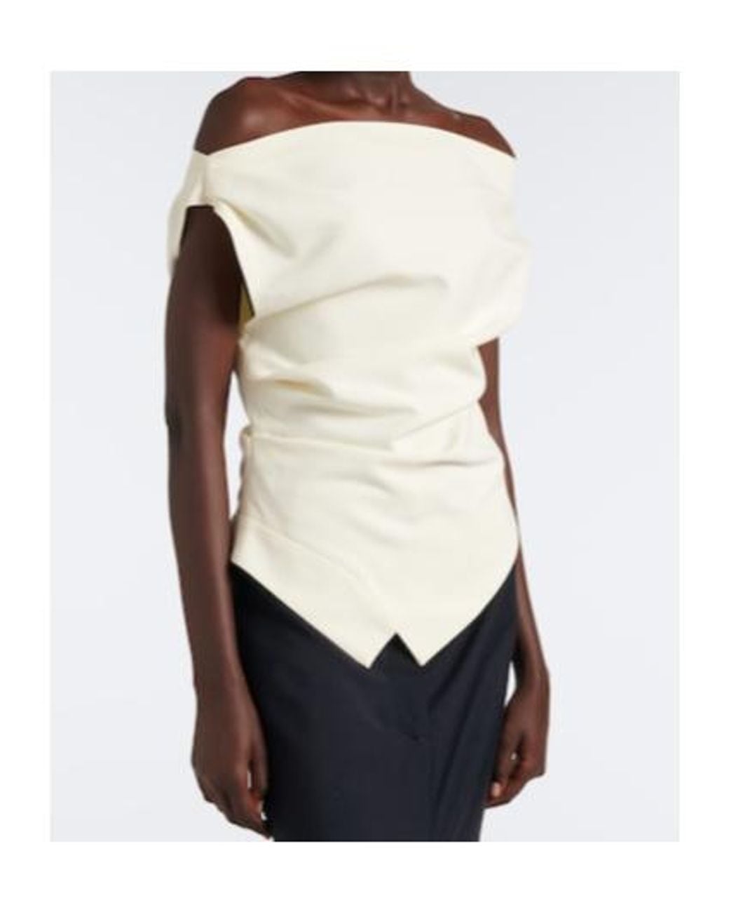 Rohe White Draped Asymmetric Top
