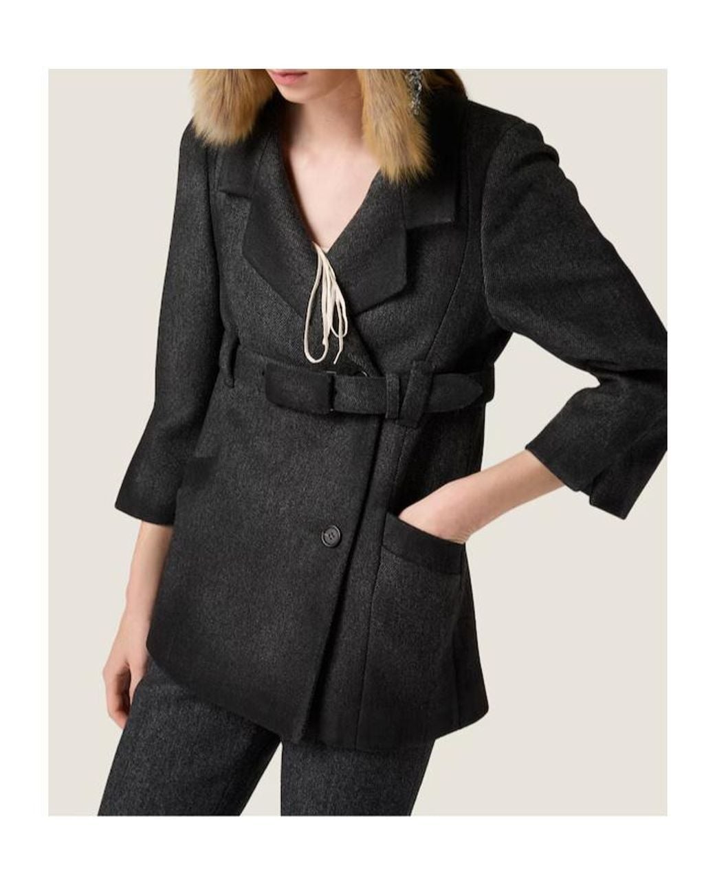 Miu Miu Black Double-Breasted Double Wool Jacket