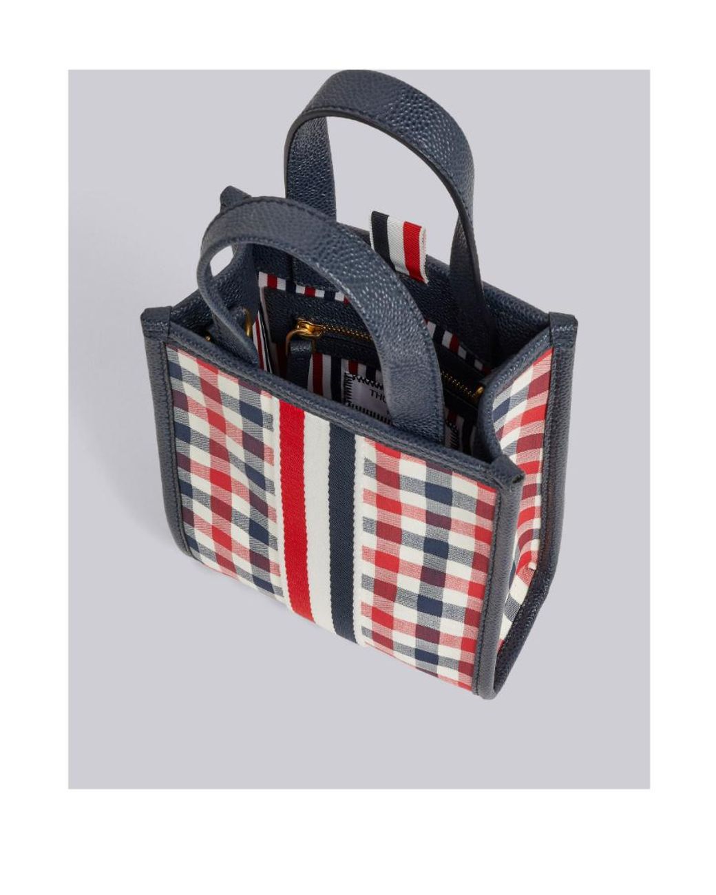 Thom Browne Red Mini Rwb-Stripe Tote Bag